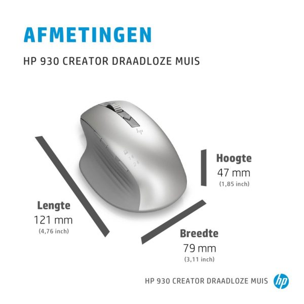 HP Silver 930 Bluetooth muis - Zilver - Afbeelding 17