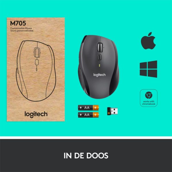 Logitech M705 Draadloze Muis - Grijs - Afbeelding 11