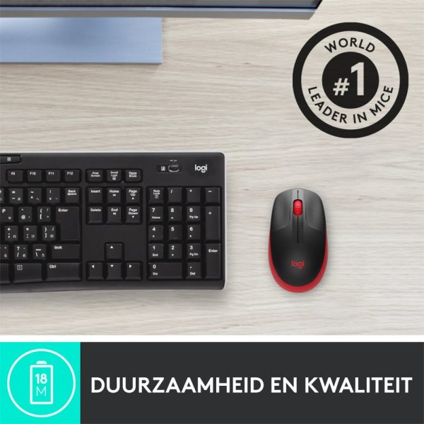 Logitech M190 Draadloze Muis - Rood - Afbeelding 5