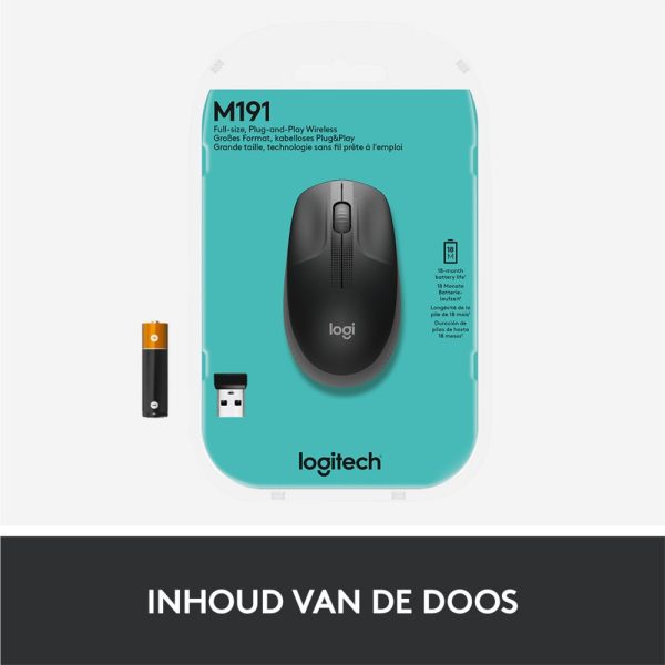 Logitech M190 Full-Size Wireless Mouse RENEWED - Afbeelding 10