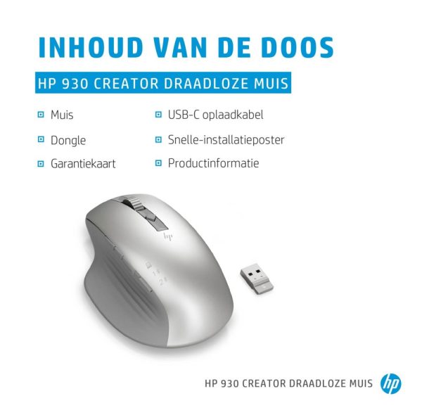 HP Silver 930 Bluetooth muis - Zilver - Afbeelding 18