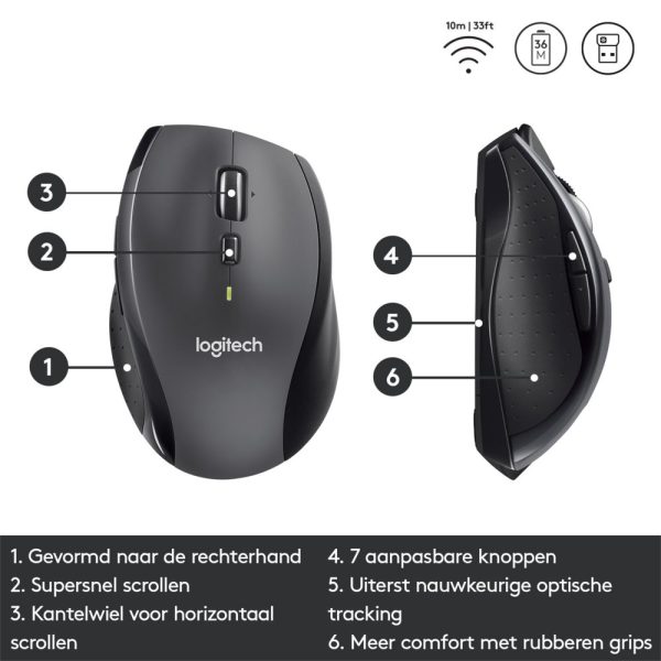 Logitech M705 Draadloze Muis - Grijs - Afbeelding 8