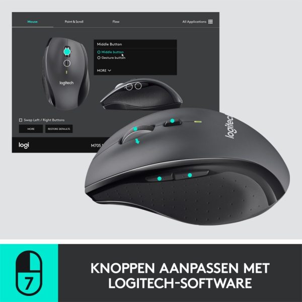 Logitech M705 Draadloze Muis - Grijs - Afbeelding 6