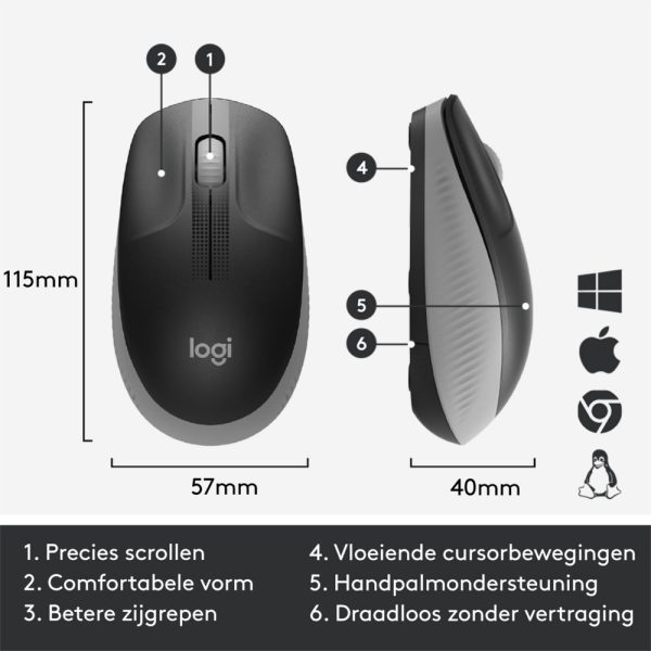 Logitech M190 Full-Size Wireless Mouse RENEWED - Afbeelding 9