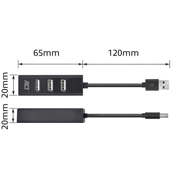 ACT AC6205 interface hub USB 2.0 480 Mbit/s Zwart - Afbeelding 3