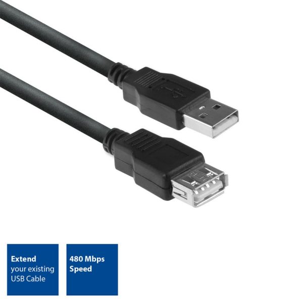 ACT AC3040 USB-kabel 1,8 m USB 2.0 USB A Zwart - Afbeelding 3