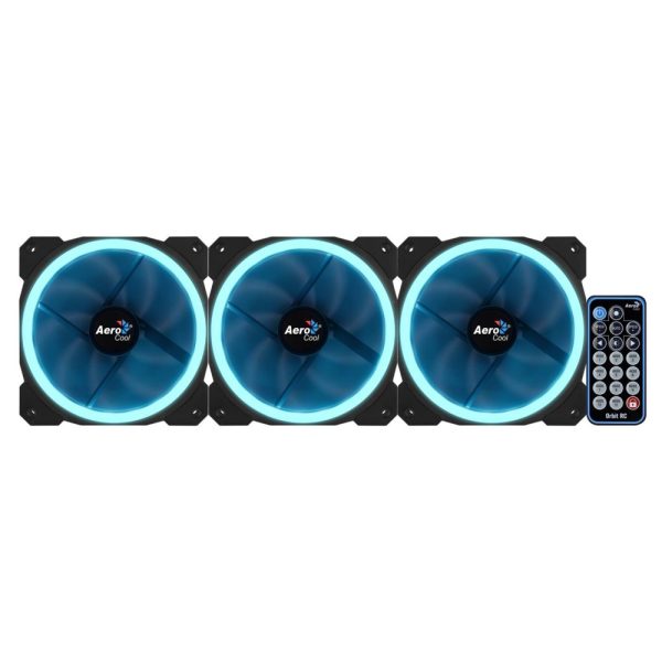 Aerocool Orbit RC 3x120MM RGB/GAMING +Remote 14.1dB/ RGB - Afbeelding 5