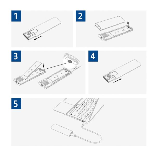 ACT USB-C M.2 NVMe / PCIe SSD Behuizing, tool-free - Afbeelding 9