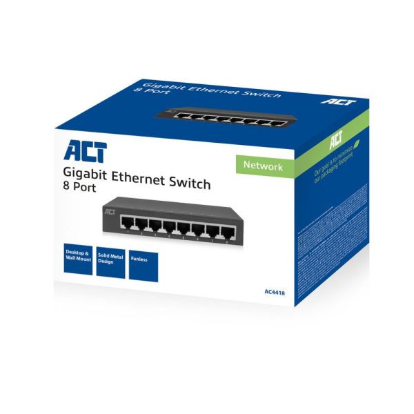 ACT AC4418 netwerk-switch Unmanaged Gigabit Ethernet (10/100/1000) Grijs - Afbeelding 3