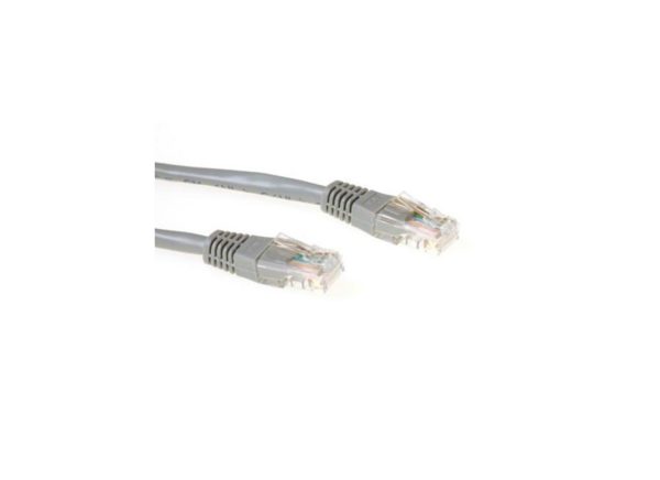 ACT Grijze 0,5 meter UTP CAT5E patchkabel met RJ45 connectoren