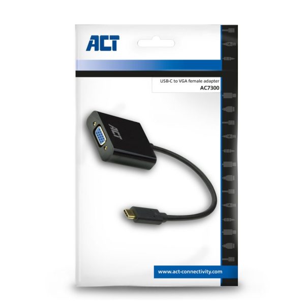 ACT AC7300 video kabel adapter 0,15 m USB Type-C VGA (D-Sub) Zwart - Afbeelding 5