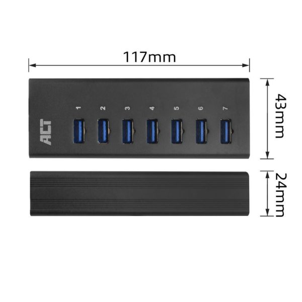 ACT AC6315 interface hub USB 3.2 Gen 1 (3.1 Gen 1) Type-A 5000 Mbit/s Zwart - Afbeelding 4