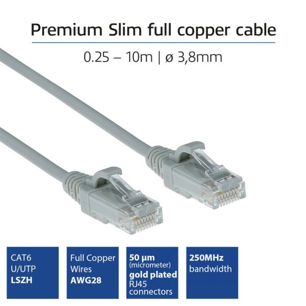 ACT DC9001 netwerkkabel Grijs 1 m Cat6 U/UTP (UTP) - Afbeelding 3