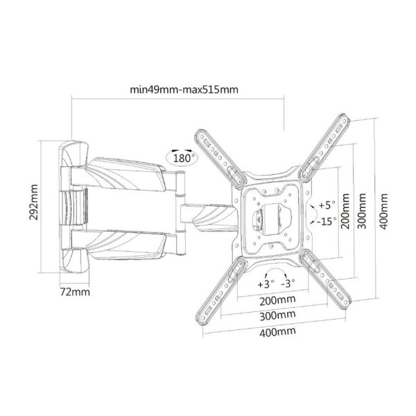 ACT AC8354 tv-bevestiging 139,7 cm (55") Zwart - Afbeelding 10