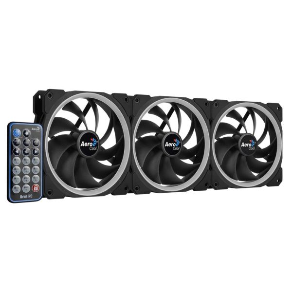 Aerocool Orbit RC 3x120MM RGB/GAMING +Remote 14.1dB/ RGB - Afbeelding 6