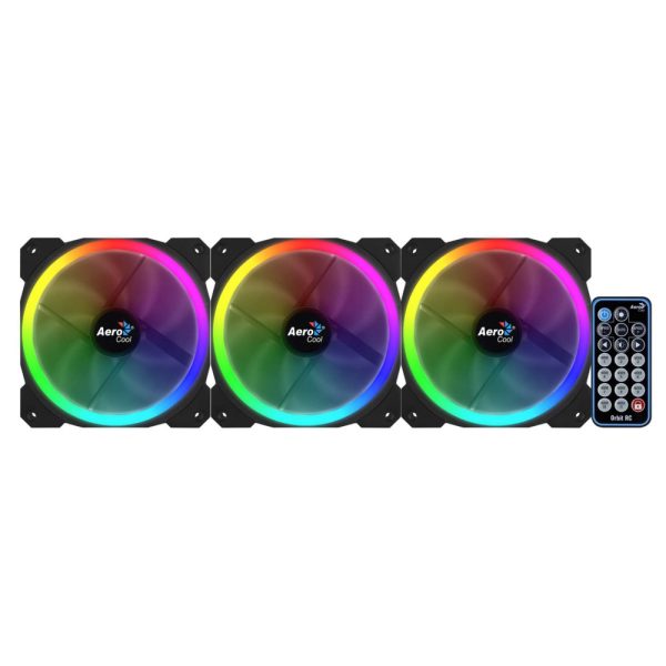 Aerocool Orbit RC 3x120MM RGB/GAMING +Remote 14.1dB/ RGB - Afbeelding 3