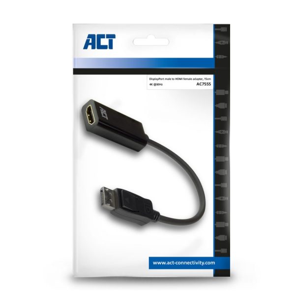 ACT DisplayPort naar HDMI female adapter, 4K, Zip Bag - Afbeelding 5