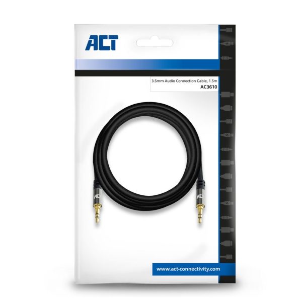 ACT AC3610 audio kabel 1,5 m 3.5mm Zwart - Afbeelding 4