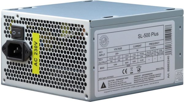 Inter-Tech SL-500 Plus power supply unit 500 W 20+4 pin ATX ATX Zilver - Afbeelding 3