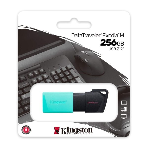 Kingston Technology DataTraveler Exodia M USB flash drive 256 GB USB Type-A 3.2 Gen 1 (3.1 Gen 1) Zwart, Turkoois - Afbeelding 5