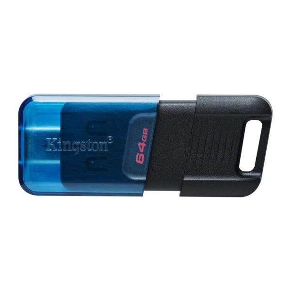 Kingston Technology DataTraveler 80 USB flash drive 64 GB USB Type-C 3.2 Gen 1 (3.1 Gen 1) Zwart, Blauw - Afbeelding 2