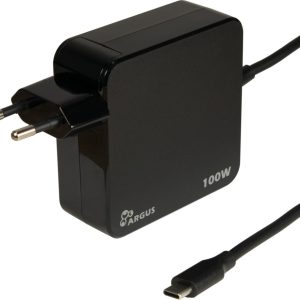 Inter-Tech PD-2100 | USB-C Oplader 100W | Zwart | Met Geïntegreerde Kabel