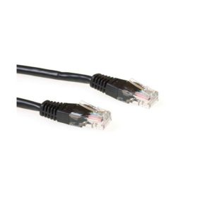 ACT Zwarte 0,5 meter UTP CAT5E patchkabel met RJ45 connectoren