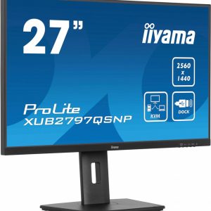 iiyama ProLite XUB2797QSNP-B1 27'' | 2560x1440 QHD IPS | 100Hz | USB-C Dock | KVM Switch | 1ms | Monitor