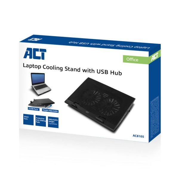 ACT AC8105 notebook cooling pad 43,9 cm (17.3") 2500 RPM Zwart - Afbeelding 5