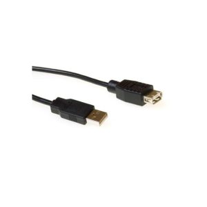 ACT | USB 2.0 Verlengkabel | USB-A Male naar USB-A Female | Zwart