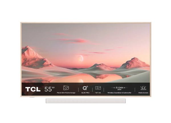 TCL NXTFRAME 55A300W Pro Wit 55" | Ultra HD 4K QLED Smart TV | Draadloze Soundbar en Subwoofer | Google TV + Wifi | HDR10+ | 120Hz - Afbeelding 6