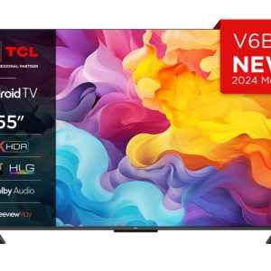 TCL 55V6B 55" | Ultra HD 4K LED Smart TV | Google TV + Wifi | HDR10 voor Levendige Beelden | Slank Design | 50Hz