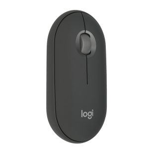 Logitech Pebble 2 M350s | Ambidextrous Draadloze Muis | RF-Draadloos + Bluetooth | 4000 DPI | Grafiet