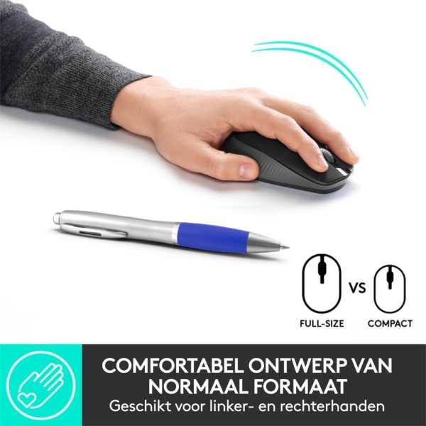 Logitech M190 | Draadloze Muis | Links- en Rechtshandig | RF | 1000 DPI | Zwart - Afbeelding 7