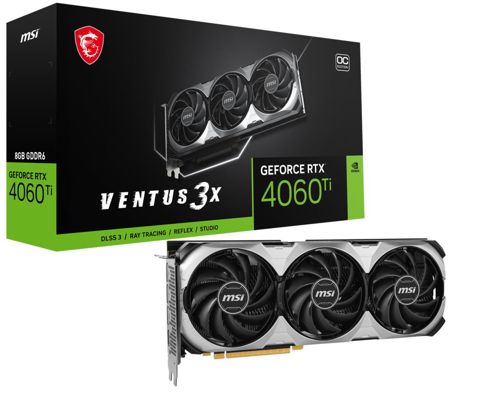 MSI GeForce RTX 4060 Ti VENTUS 3X OC | 8GB GDDR6 VRAM | Videokaart | GPU | Nvidia - Afbeelding 3