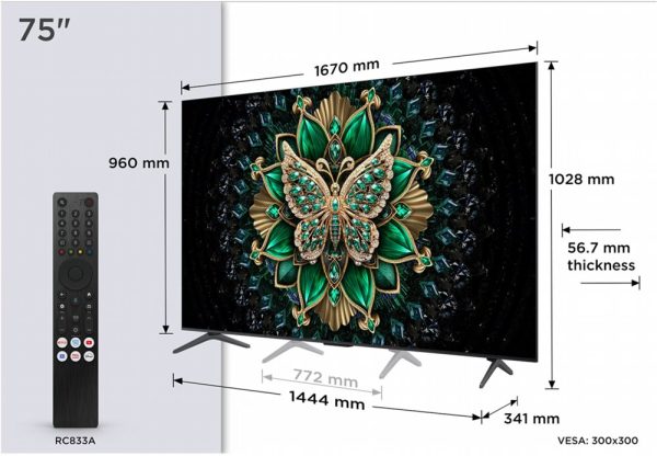 TCL 75C6K | 75'' Ultra HD 4K | QD-MiniLED Smart TV | Wifi | Dolby Vision | HDR10+ | 120Hz (2025) - Afbeelding 6