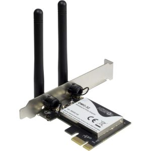Inter-Tech DMG-32 | Interne WLAN-adapter | PCIe x1 | Wi-Fi 5 (802.11ac) | Dual-band 2,4 & 5 GHz | 650 Mbps | 2x 2dBi antennes