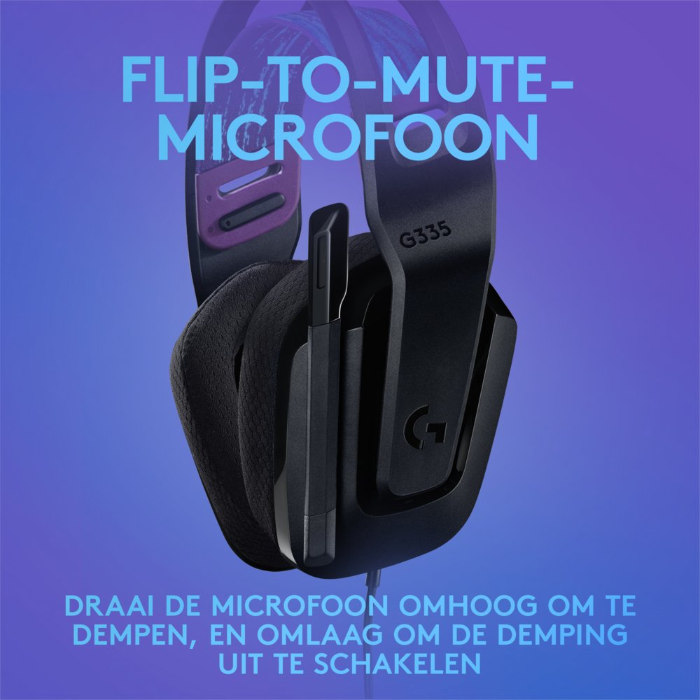 Logitech G335 | On-Ear Gaming Headset 3,5mm Connector | Zwart - Afbeelding 7