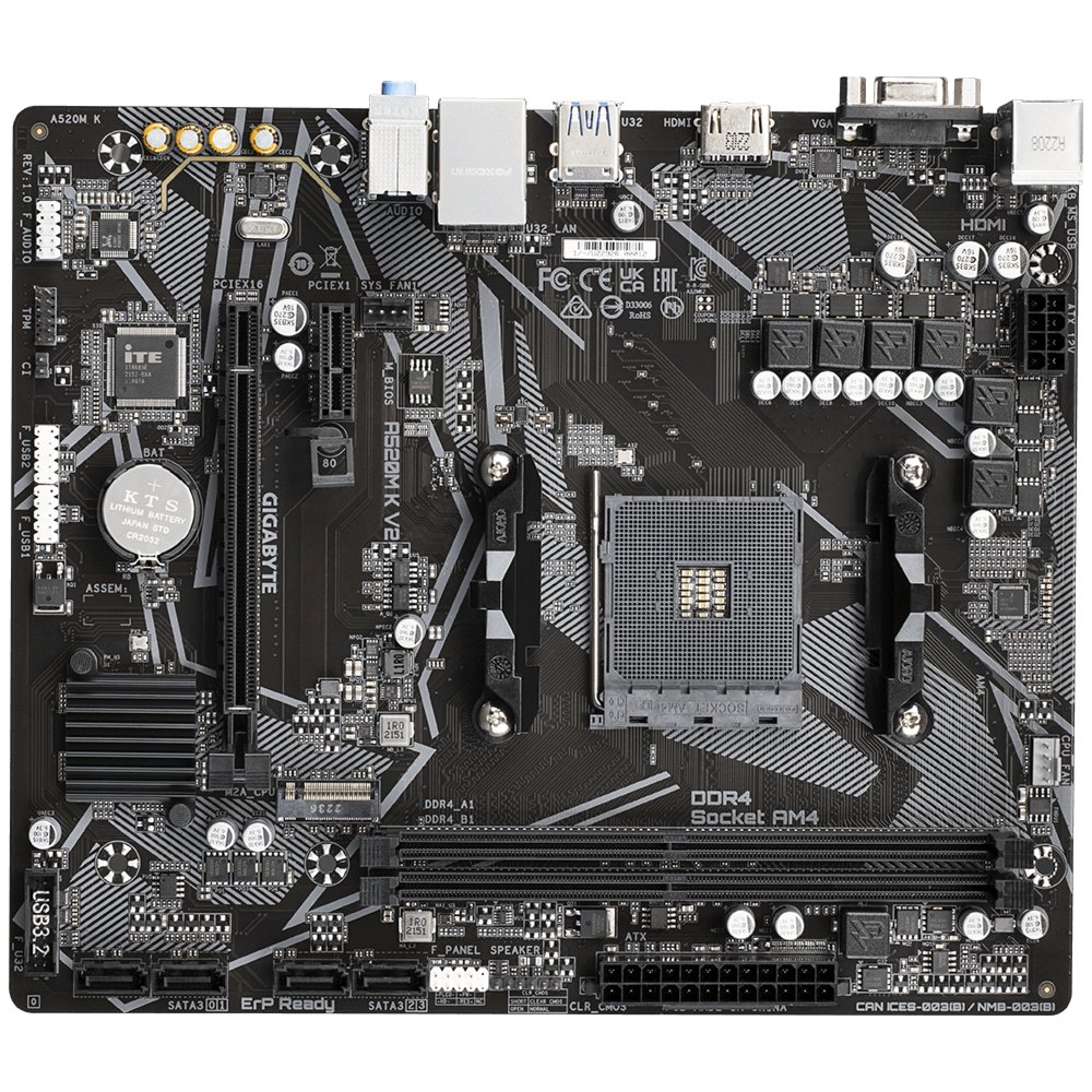 Gigabyte A520M-K V2 | Socket AM4 | AMD A520 | 2xDDR4 | Micro-ATX | Moederbord | Open Box - Afbeelding 5